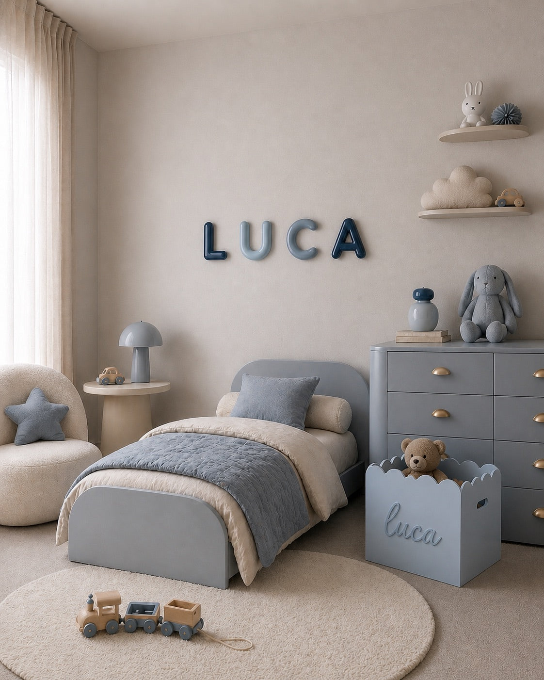Blue Teddy Toy Box