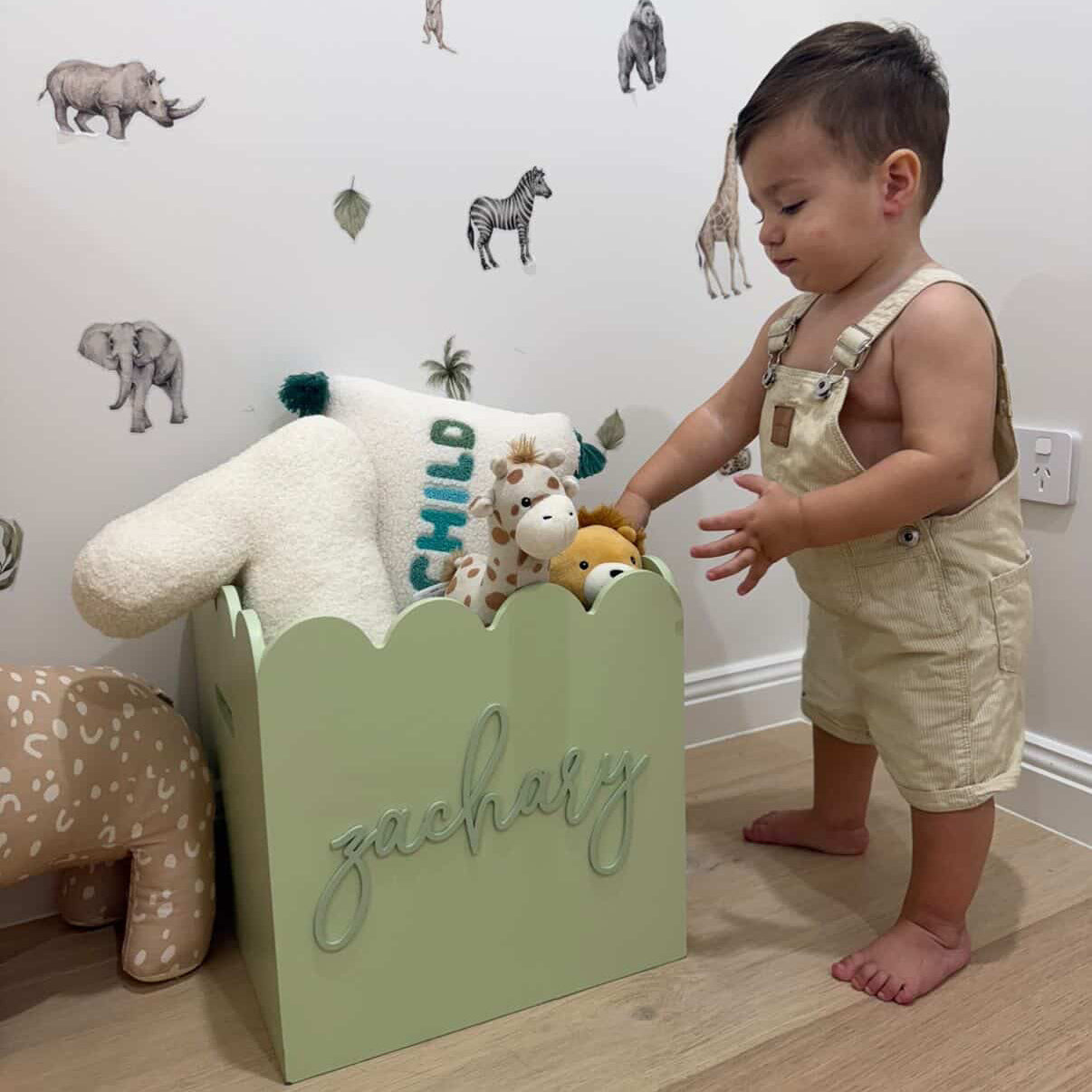 Sage Teddy Toy Box
