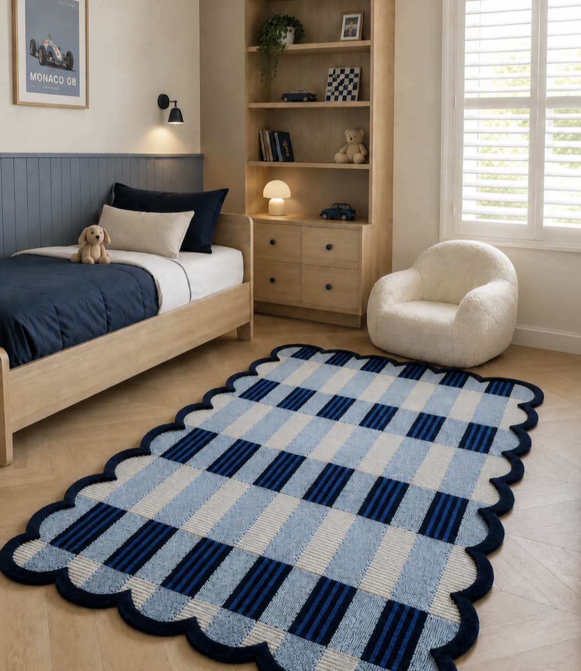 The Poppy Rug - Blue