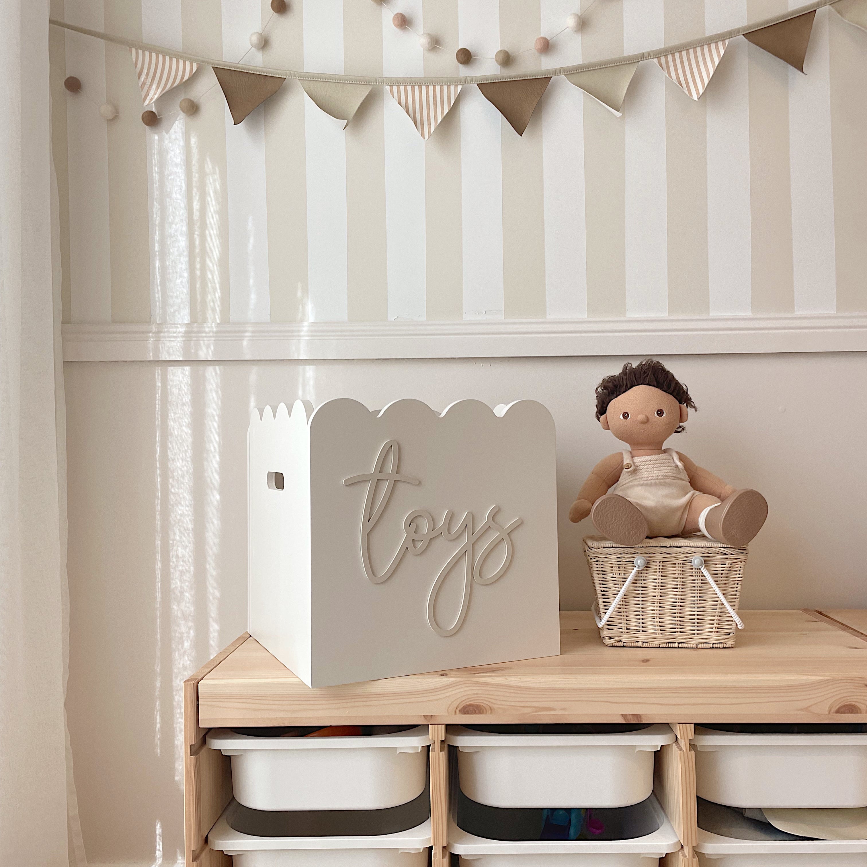 Beige Teddy Toy Box