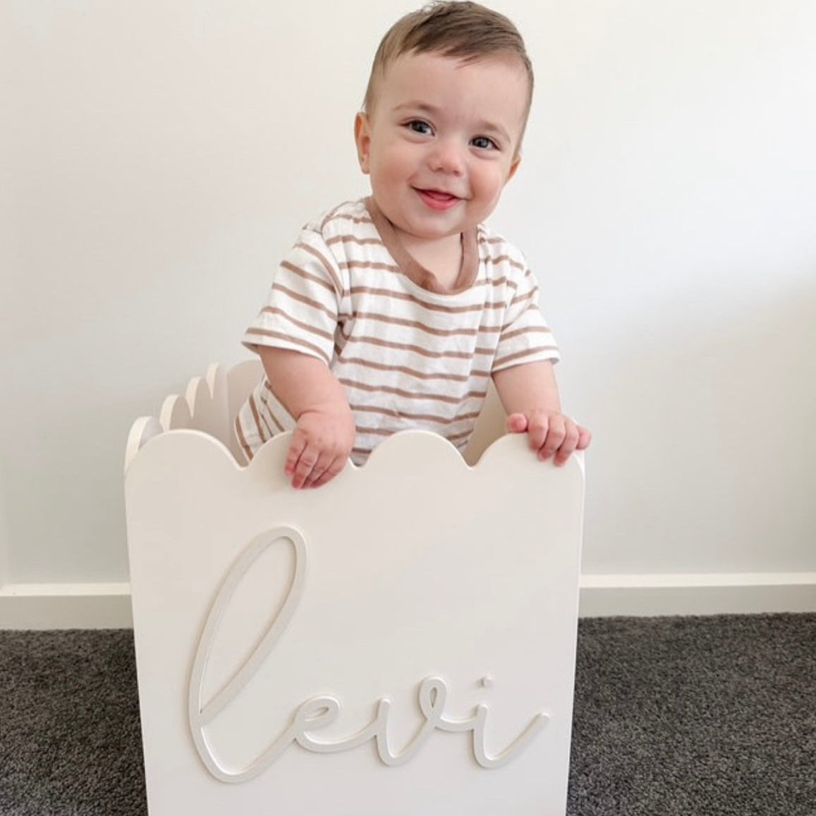 Beige Teddy Toy Box