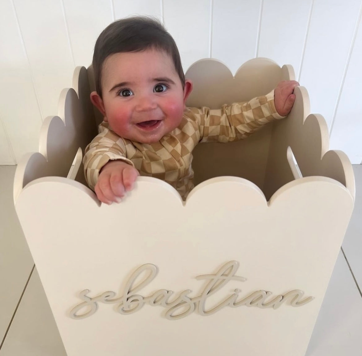 Beige Teddy Toy Box