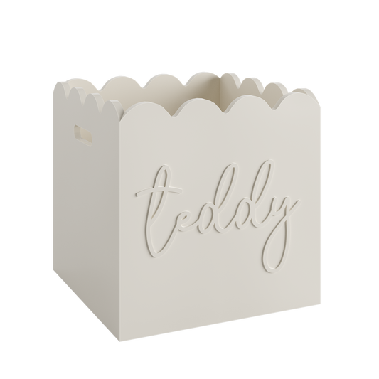 Beige Teddy Toy Box