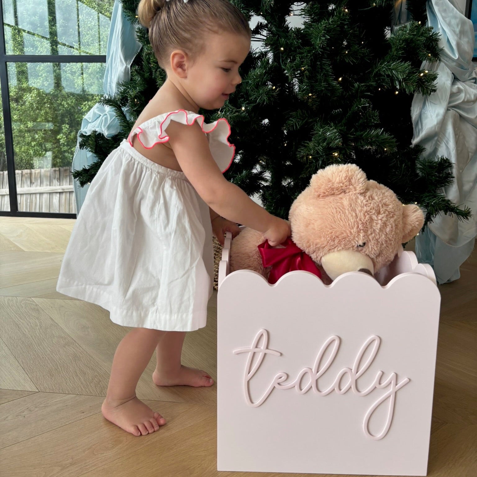 Pink Teddy Toy Box