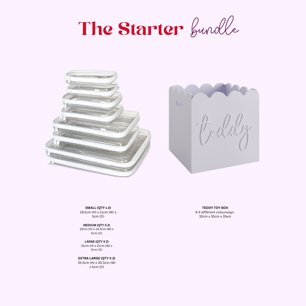 Starter Bundle Pack - 1 x Toy Box + 1 x 8 Pack Tidee Cases